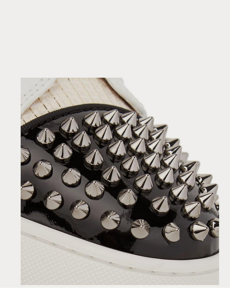 Christian Louboutin Louis Junior Spikes Orlato Leather and Jacquard  White low top sneakers - 5
