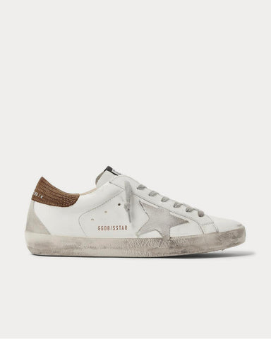Golden Goose Superstar Distressed Leather and Suede  White low top sneakers