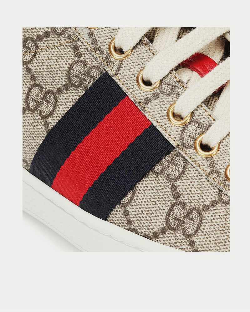 Gucci Ace GG Supreme Brown Low Top Sneakers - 4