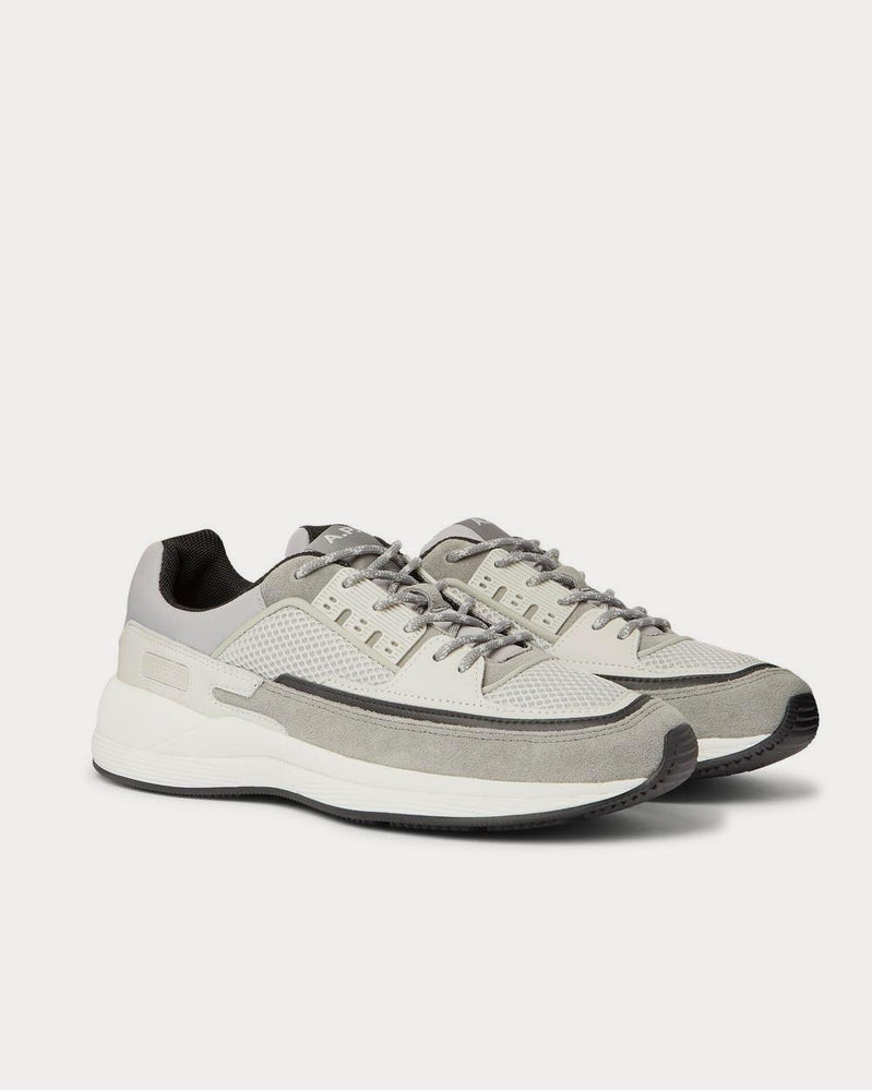 A.P.C. Herbert Panelled Suede, Leather, Mesh and Nylon  Gray low top sneakers - 2