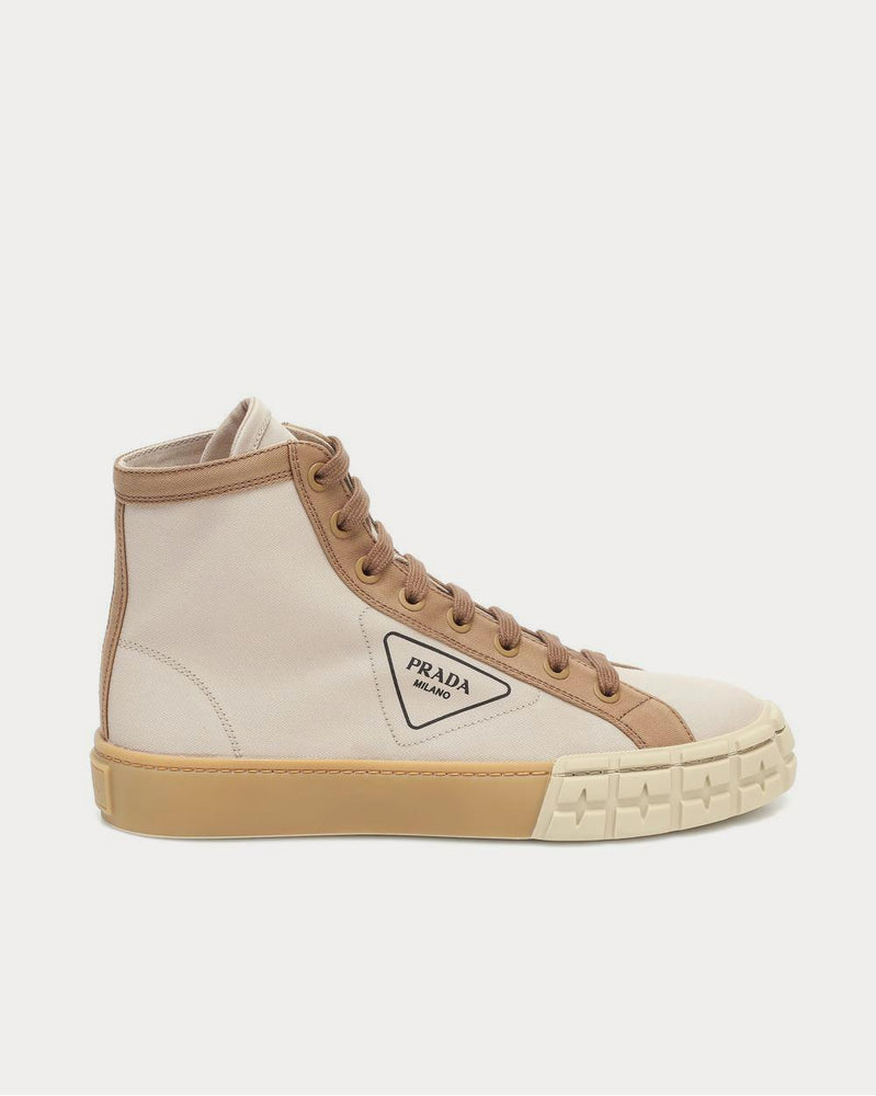 Prada Wheel canvas Corda Khaki High Top Sneakers - 1