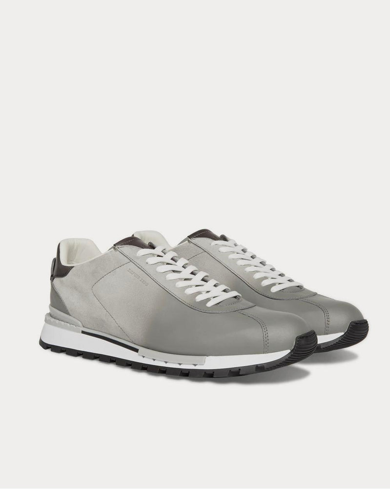 Berluti Fast Track Torino Suede and Leather  Light gray low top sneakers - 2