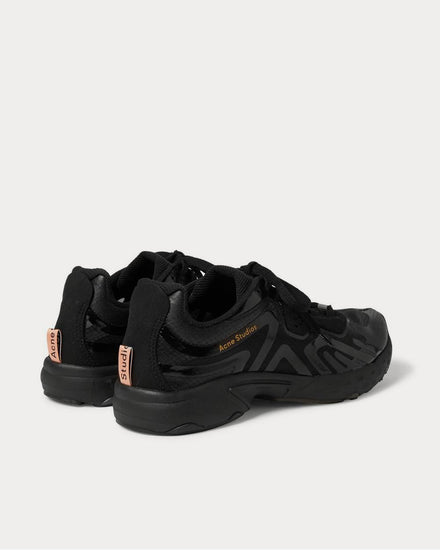 Acne Studios Faux Suede- and Rubber-Trimmed Ripstop  Black low top sneakers - 4
