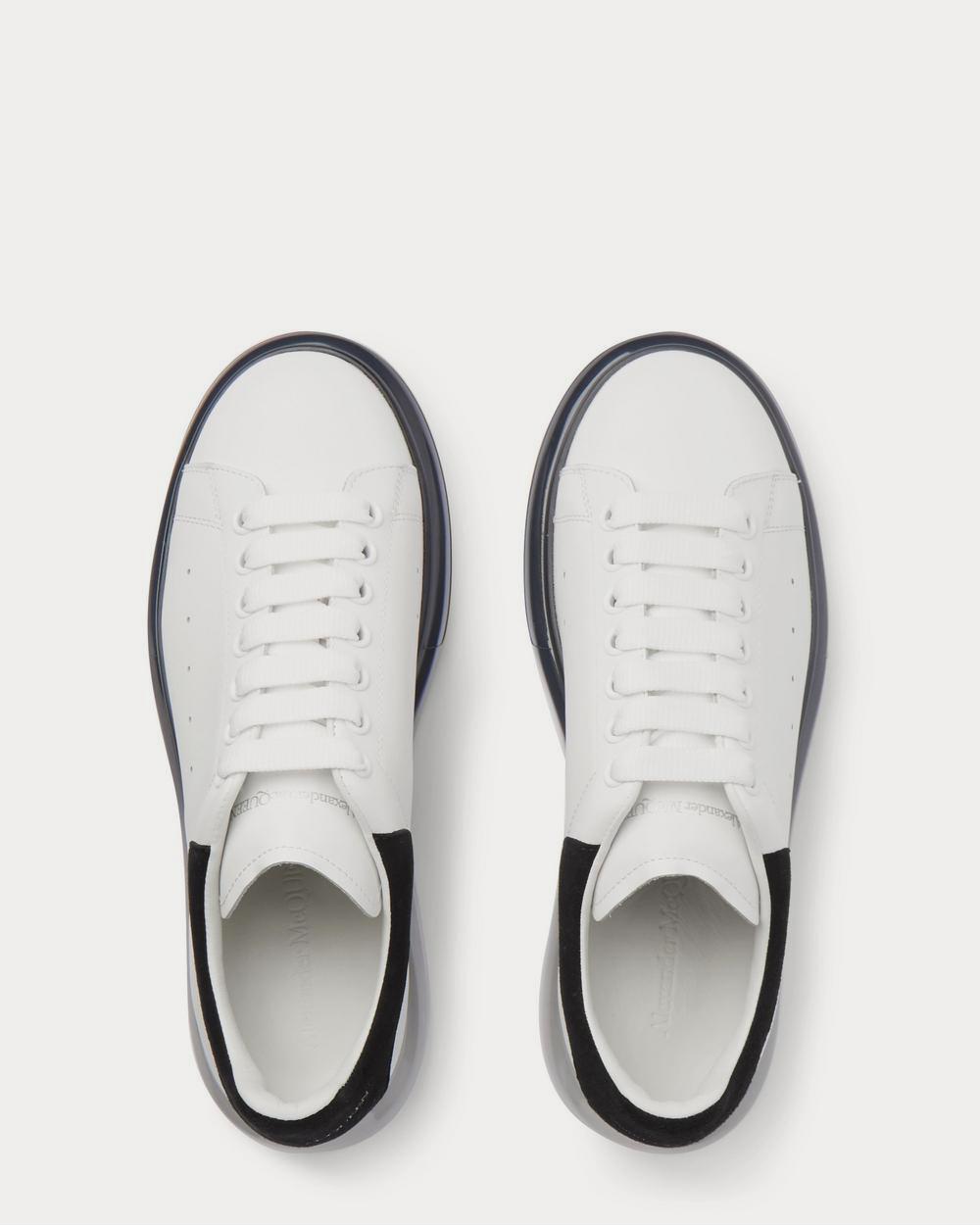 Alexander McQueen - Exaggerated-Sole Suede-Trimmed Leather  White low top sneakers