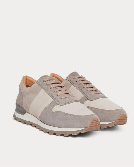 Mr P. Colour-Block Suede  Neutral low top sneakers - 2