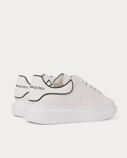 McQueen Exaggerated-Sole Rubber-Trimmed Leather  White low top sneakers - 3