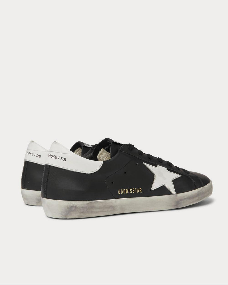Golden Goose Superstar Distressed Leather and Suede  Black low top sneakers - 4