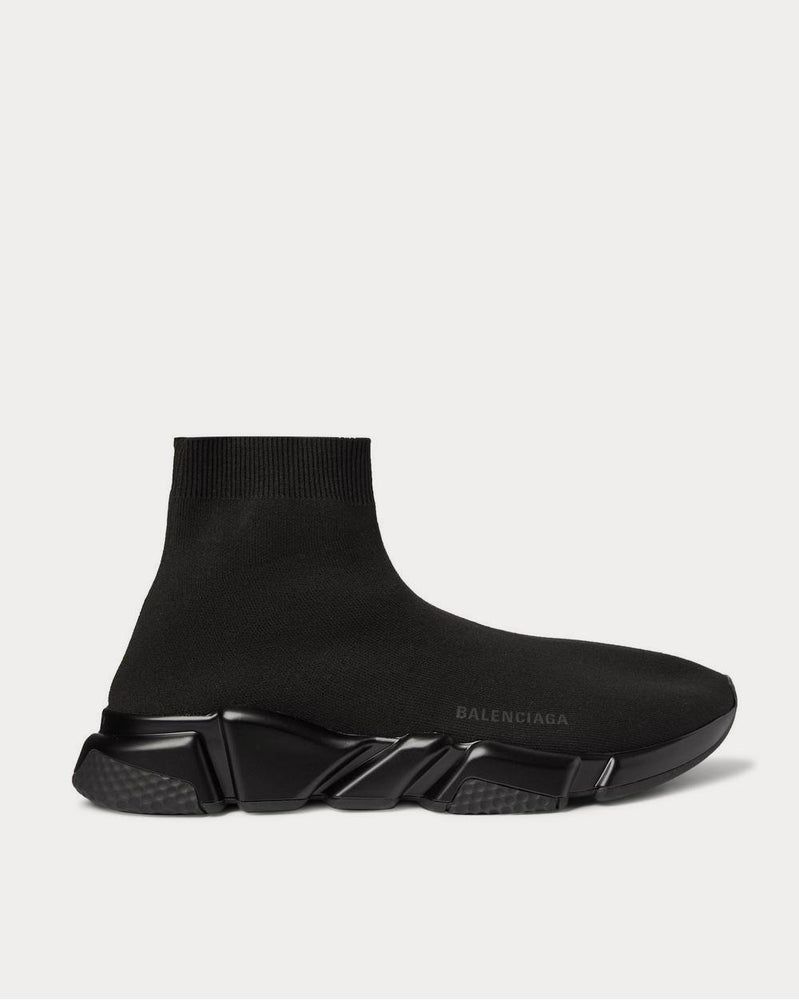 スニーカー Balenciaga Balenciaga Black Stretch Nylon Speed Sneakers Balenciaga Men's Speed Sock Stretch-Knit Slip-On Black high