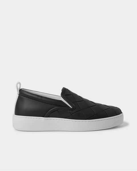 Dodger Intrecciato Leather  Charcoal slip on sneakers