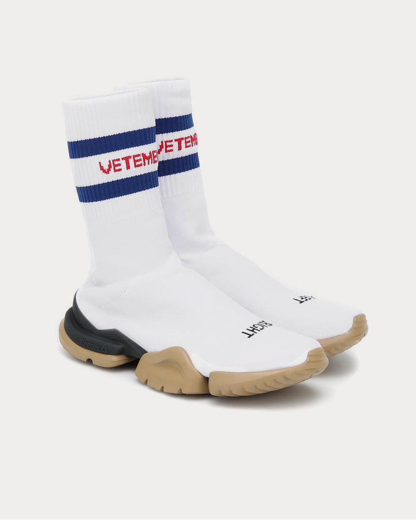Vetements x Reebok Classic Sock Runner White High Top Sneakers