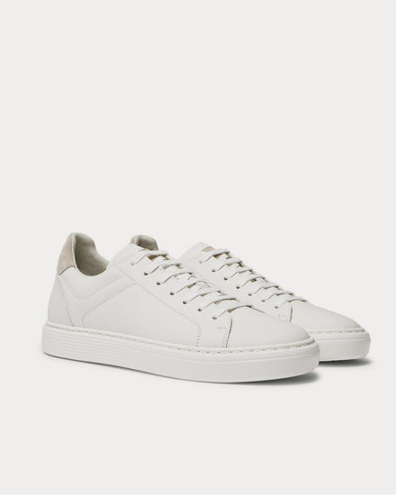 Brunello Cucinelli Suede-Trimmed Leather  White low top sneakers - 2