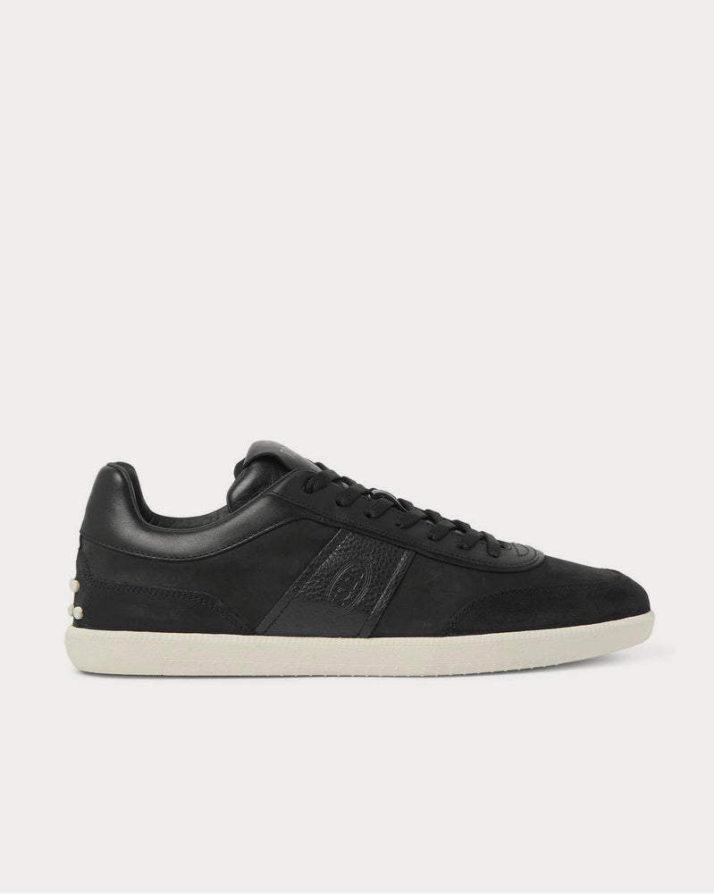 Tod's Leather and Suede-Trimmed Nubuck  Black low top sneakers - 1