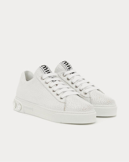 Miu Miu Embellished leather Bianco Low Top Sneakers - 2