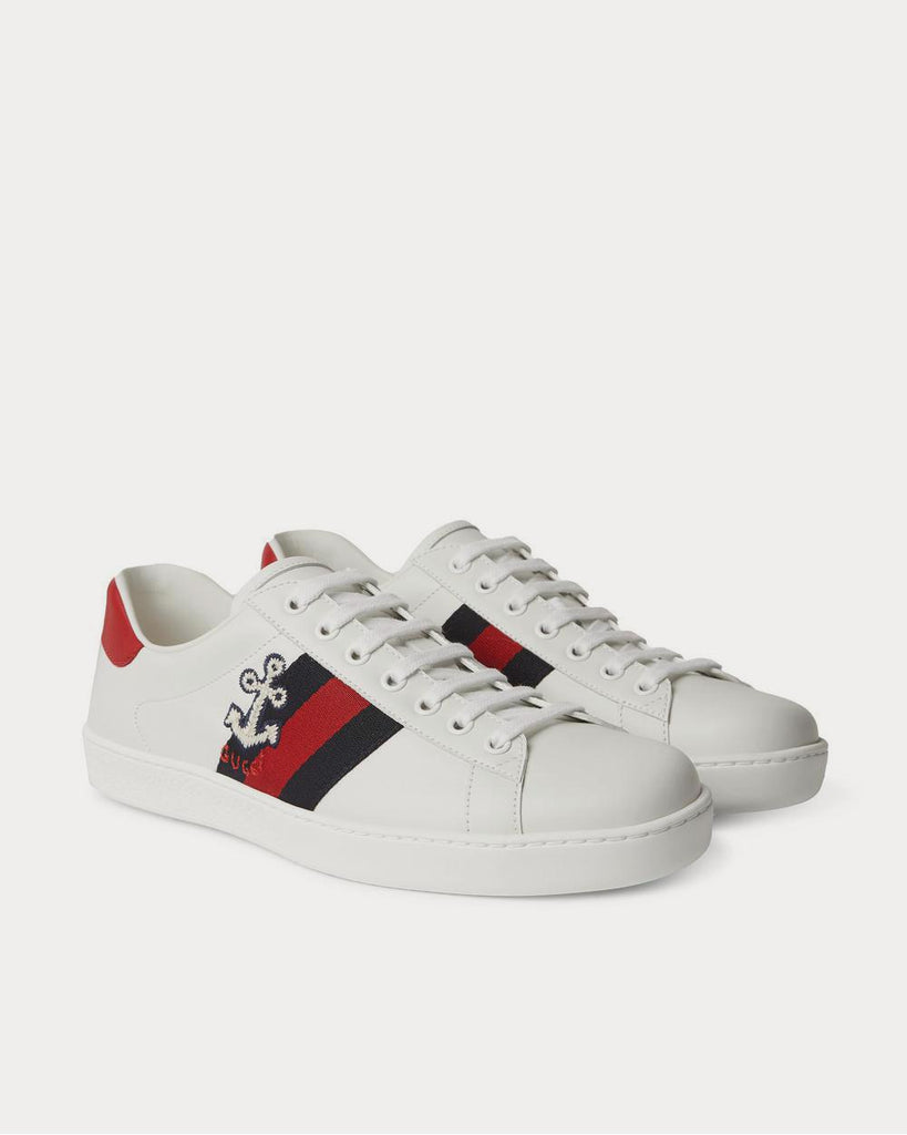Ace Webbing-Trimmed Monogrammed Coated-Canvas Sneakers