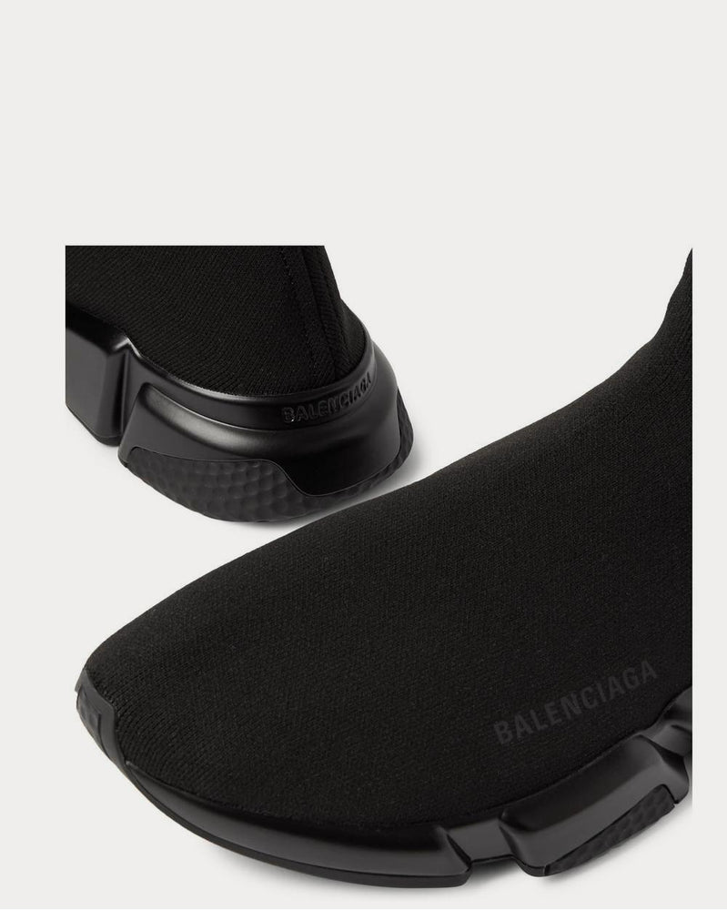 Balenciaga Men's Speed Sock Stretch-Knit Slip-On Black high