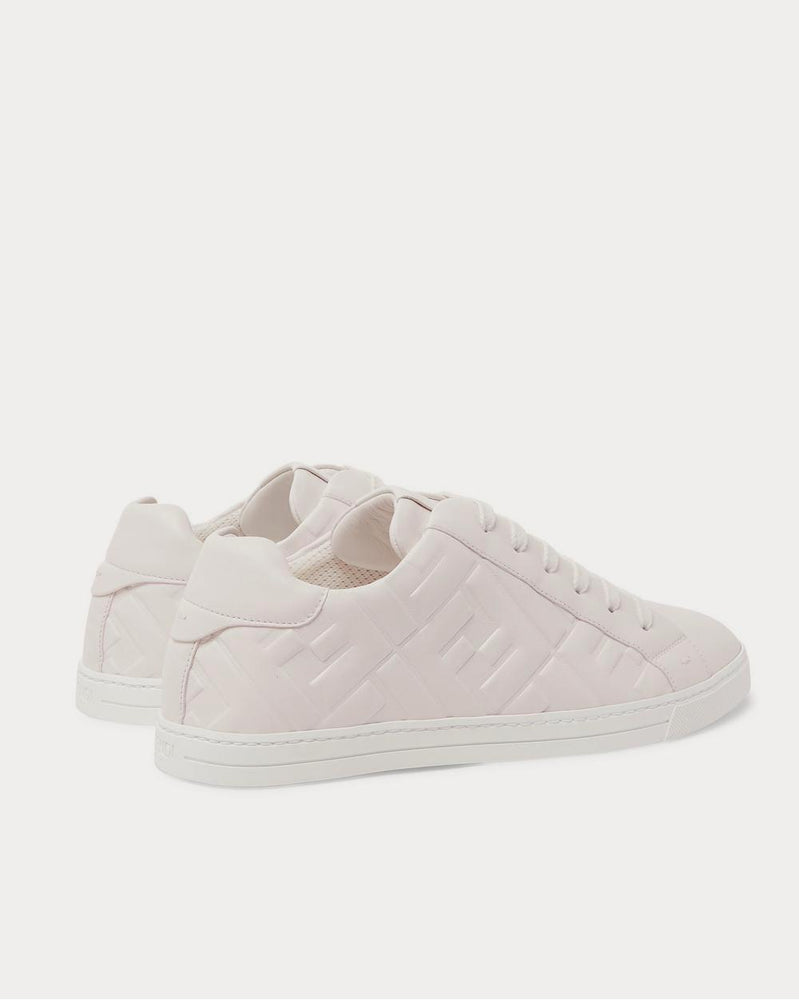 Fendi Logo-Embossed Leather  White low top sneakers - 3