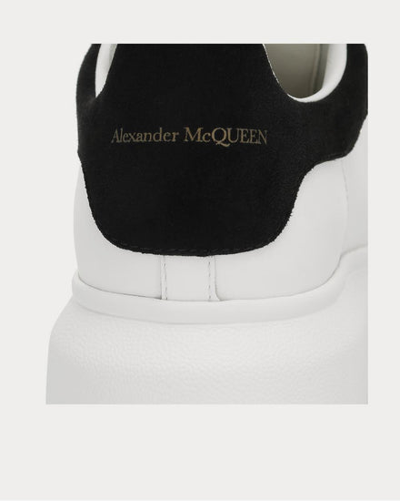 McQueen Leather White Black Low Top Sneakers - 4