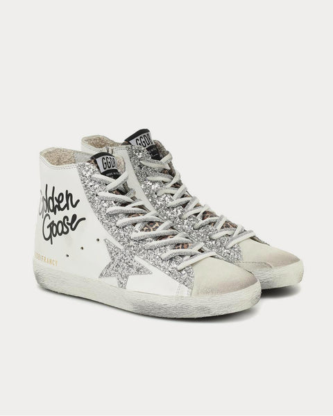 Francy sequined high-top White High Top Sneakers