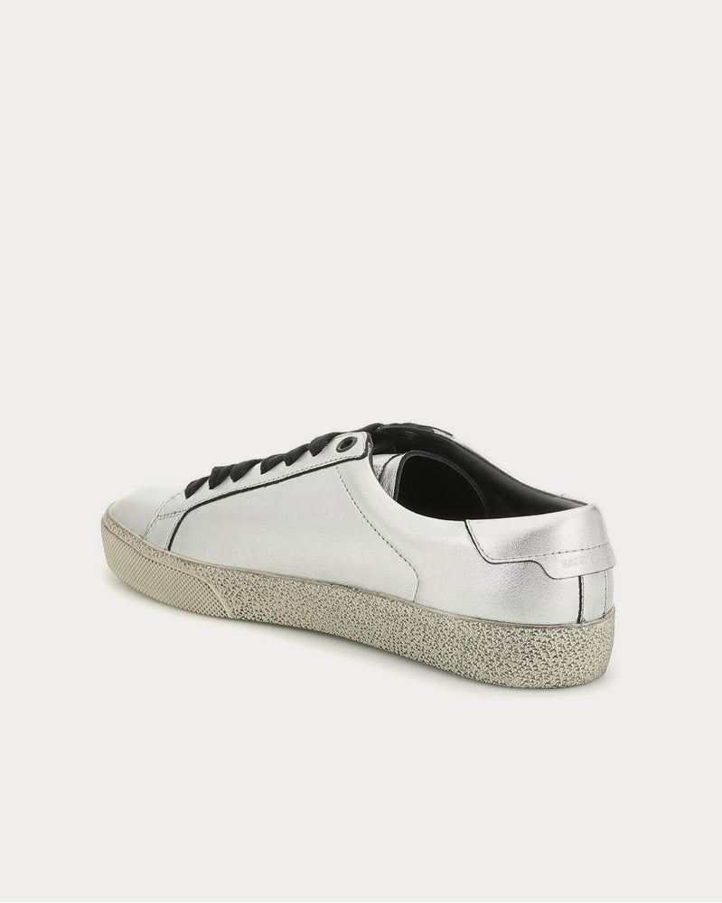 Saint Laurent Court Classic SL/06 leather Silver Low Top Sneakers - 3