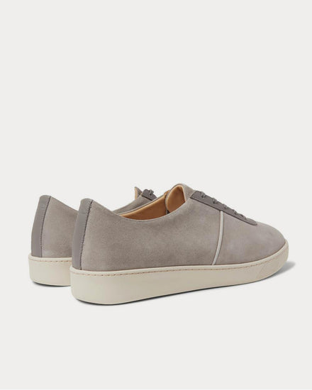 Mulo Leather-Trimmed Suede  Gray low top sneakers - 4