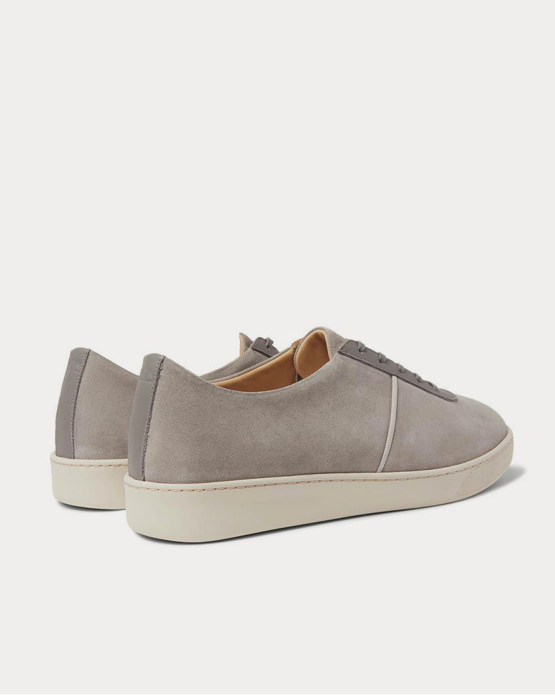 Mulo Leather-Trimmed Suede  Gray low top sneakers - 4