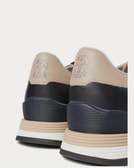 Brunello Cucinelli Suede and Leather  Navy low top sneakers - 4