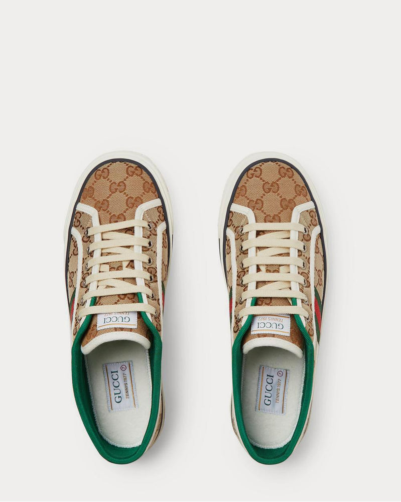 Gucci Mignon Webbing-Trimmed Jacquard  Brown low top sneakers - 6