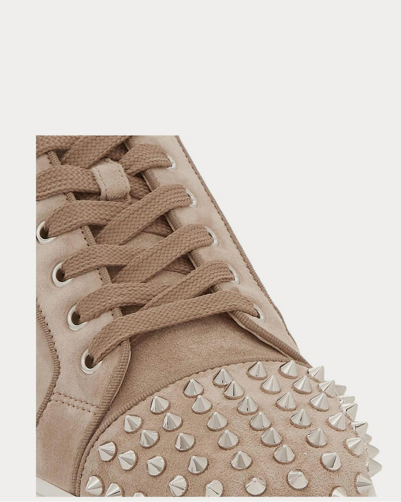 Christian Louboutin Louis Junior Spikes Cap-Toe Suede  Beige low top sneakers - 5