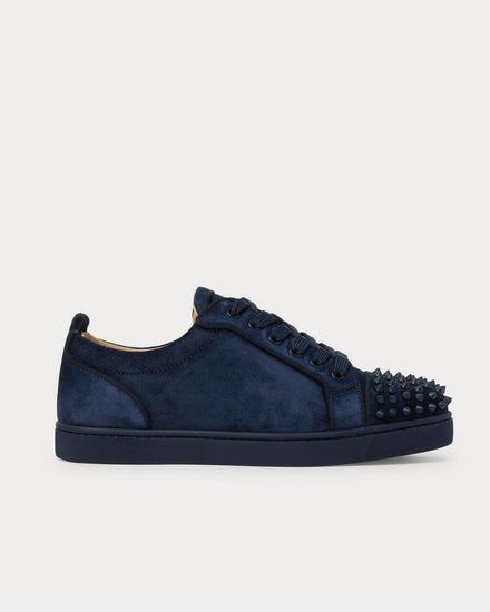 Christian Louboutin Louis Junior Spikes Cap-Toe Suede  Navy low top sneakers - 1
