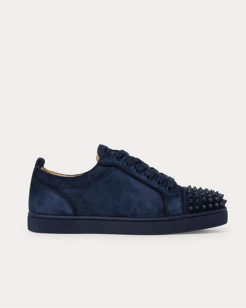 Christian Louboutin Louis Junior Spikes Cap-Toe Suede  Navy low top sneakers - 1