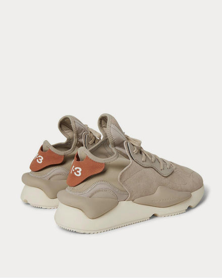 Y-3 Kaiwa Leather-Trimmed Suede and Neoprene  Taupe low top sneakers - 3