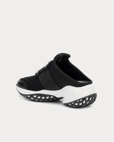Roger Vivier Viv' Run Strass Buckle Black Slip On Sneakers - 3