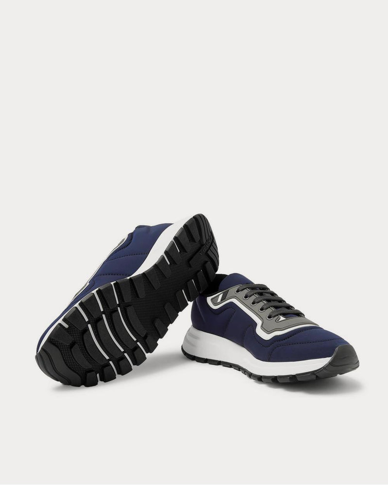 Prada Match Race Panelled Nylon, Leather and Rubber  Navy low top sneakers - 3