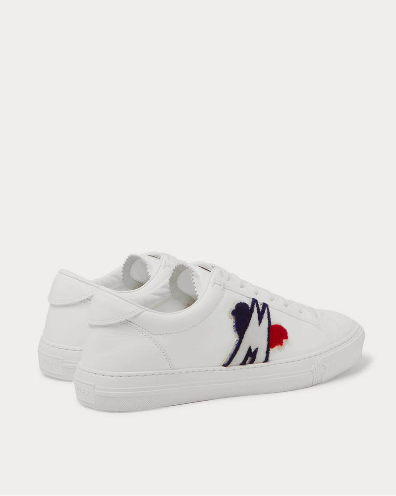 Moncler New Monaco Logo-Appliquéd Leather  White low top sneakers - 4
