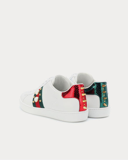 Gucci Ace embellished leather Bianco Low Top Sneakers - 3