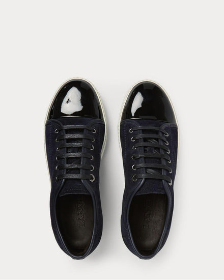 Lanvin Men's Cap-Toe Suede and Patent-Leather Midnight blue