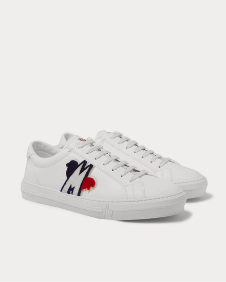 Moncler New Monaco Logo-Appliquéd Leather  White low top sneakers - 2