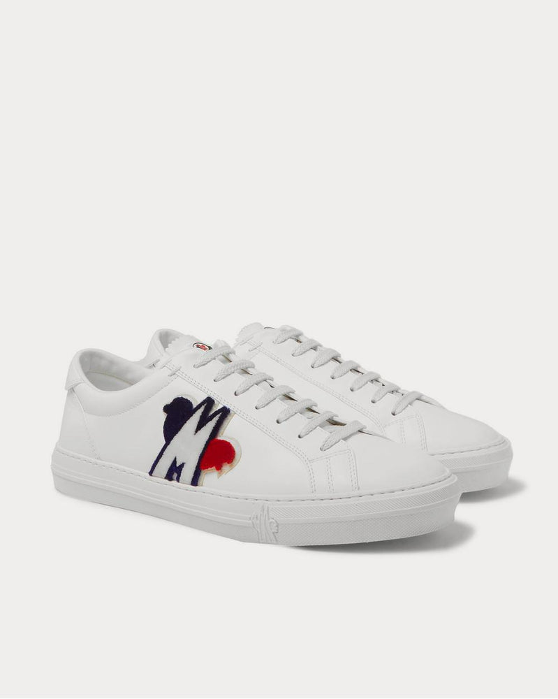 Moncler New Monaco Logo-Appliquéd Leather  White low top sneakers - 2