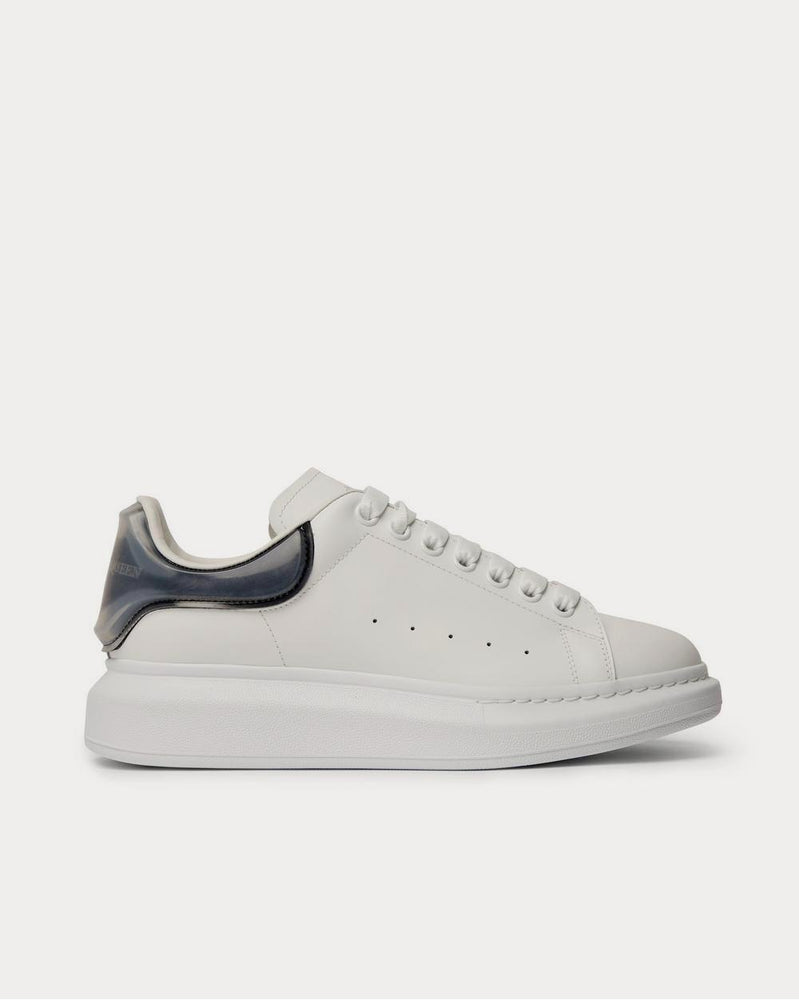 Alexander McQueen Exaggerated-Sole Rubber-Trimmed Leather  White low top sneakers - 1