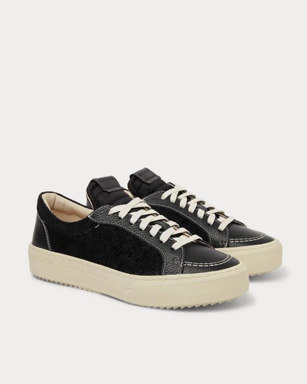 Rhude V1 Leather and Suede  Black low top sneakers - 2
