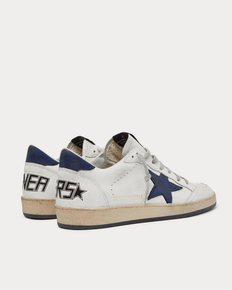 Golden Goose Ball Star Distressed Leather  White low top sneakers - 4
