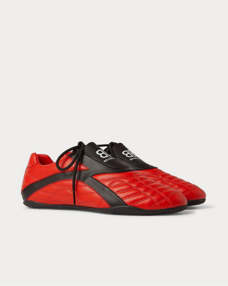 Balenciaga Zen Logo-Print Faux Leather  Red low top sneakers - 2