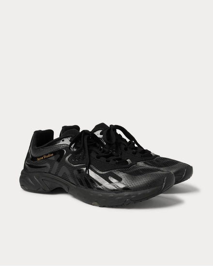 Acne Studios Faux Suede- and Rubber-Trimmed Ripstop  Black low top sneakers - 2
