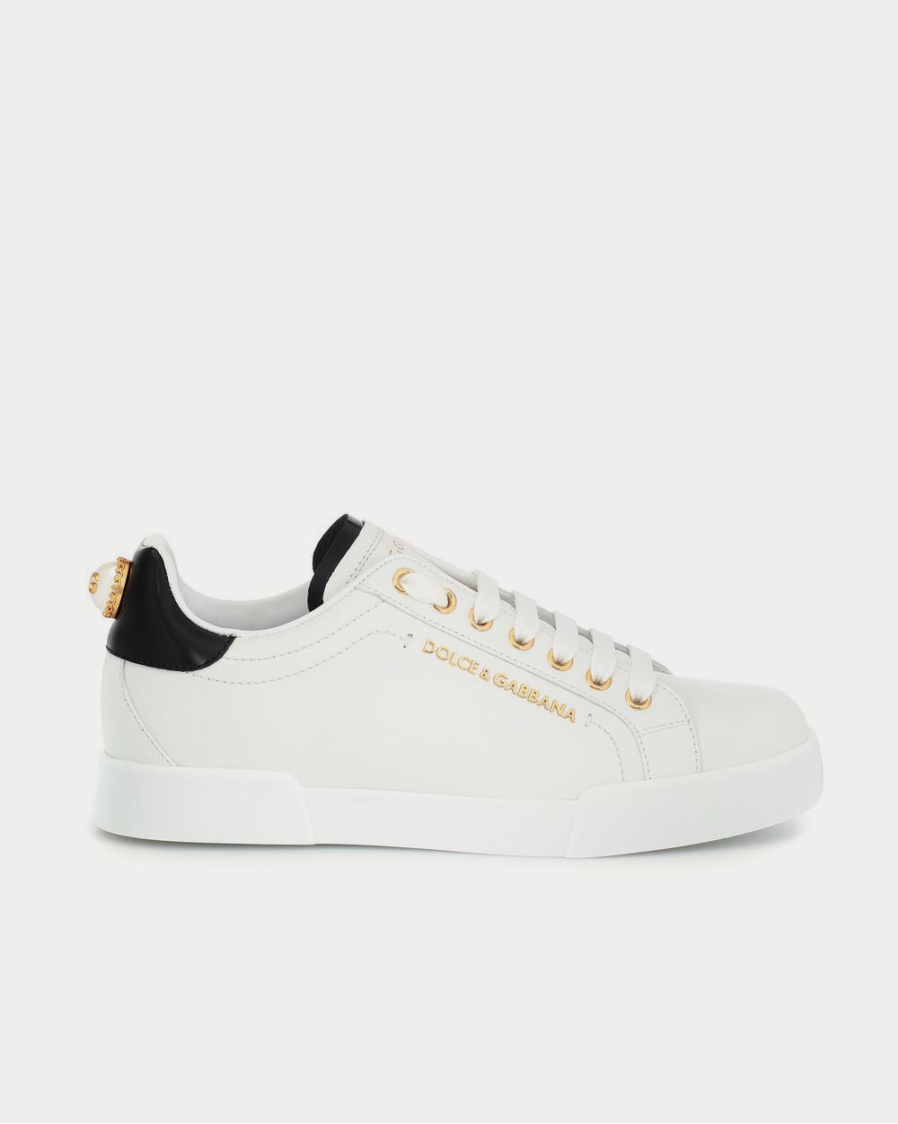 Dolce & Gabbana - Portofino leather white gold Low Top Sneakers