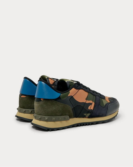 Valentino Rockrunner Camouflage-Print Canvas, Leather and Suede  Multi low top sneakers - 4