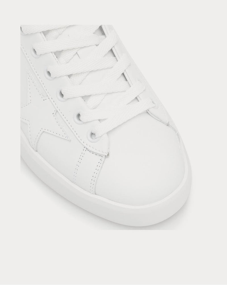 Golden Goose Pure Star leather White Leather-White Heel Low Top Sneakers - 4