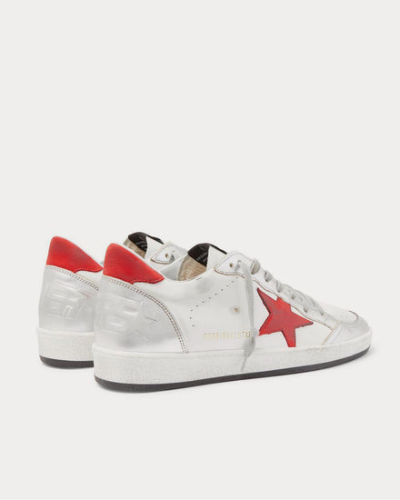 Golden Goose Ball Star Distressed Leather  White low top sneakers - 4