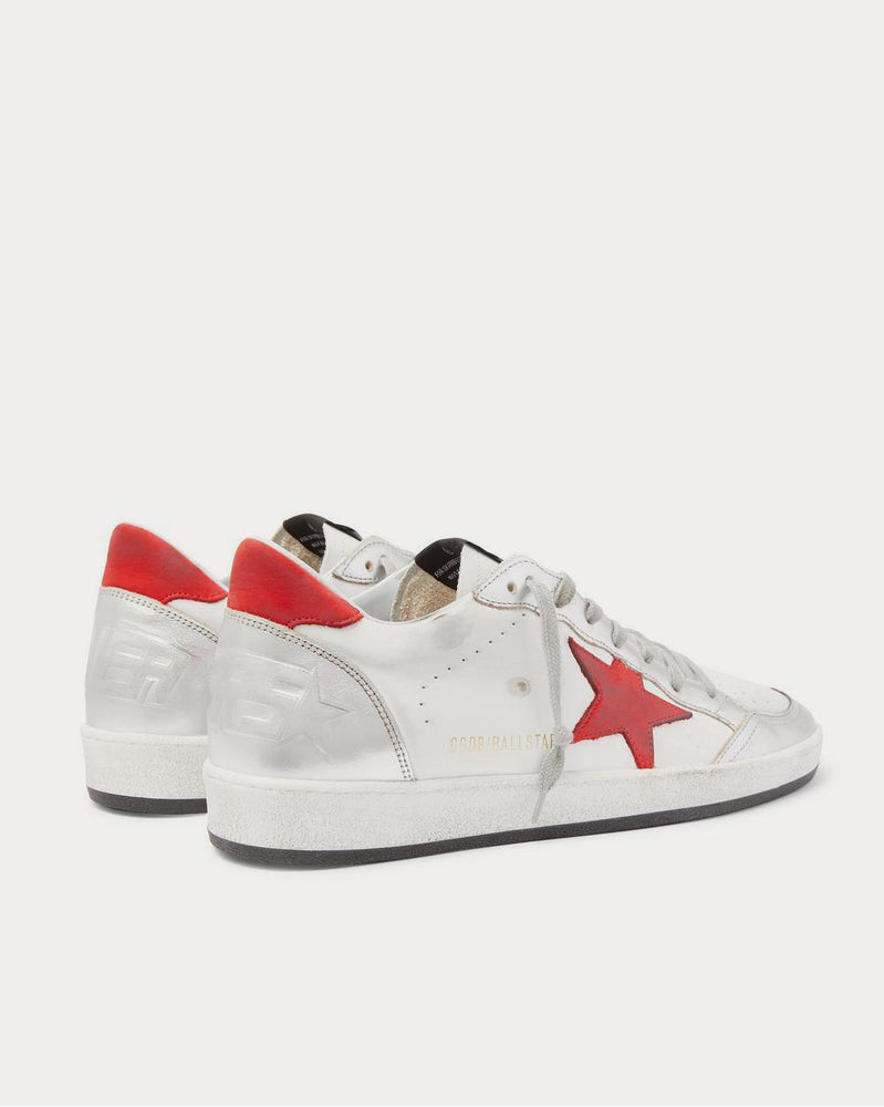 Golden Goose Ball Star Distressed Leather  White low top sneakers - 4