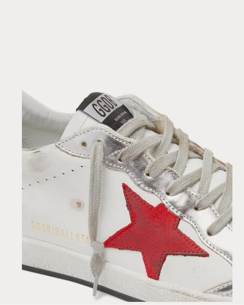 Golden Goose Ball Star Distressed Leather  White low top sneakers - 5
