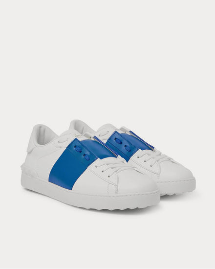 Valentino Open Striped Leather  White low top sneakers - 2